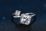925 Silver Plated Adjustable Austrian Crystal Ring M01719