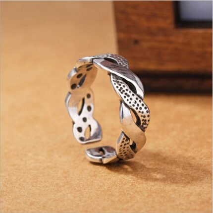 925 Silver Plated Austrian Crystal Adjustable Ring M01736