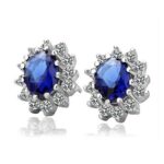 925 Silver Plated Austrian Crystal Blue Jewelry Set M01683