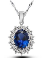 925 Silver Plated Austrian Crystal Blue Jewelry Set M01683