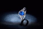 925 Silver Plated Austrian Crystal Blue Ring M01714