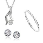 925 Silver Plated Austrian Crystal Jewelry Set M01957