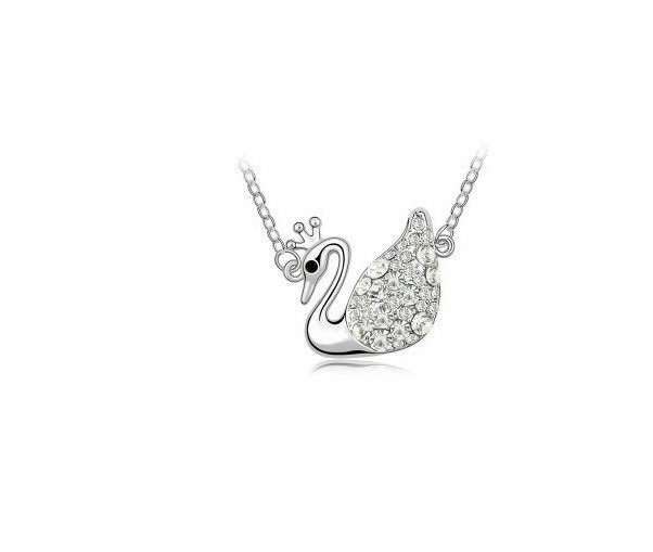925 Silver Plated Austrian Crystal Necklace M02059