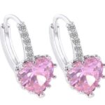 925 Silver Plated Austrian Crystal Pink Earrings M01687