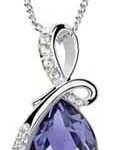 925 Silver Plated Austrian Crystal Purple Necklace M02162