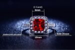 925 Silver Plated Austrian Crystal Red Ring M01699