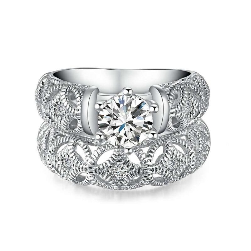 925 Silver Plated Austrian Crystal Ring M01702