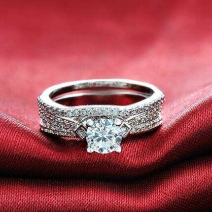 925 Silver Plated Austrian Crystal Ring M01711