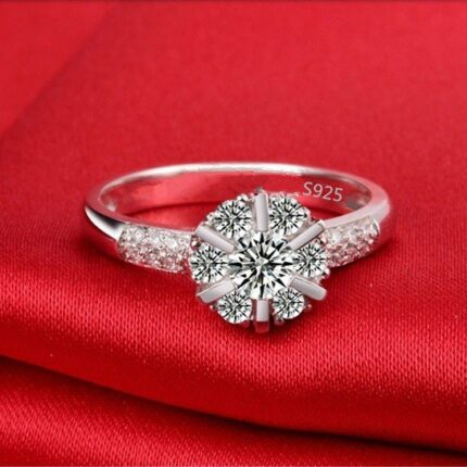 925 Silver Plated Austrian Crystal Ring M01713