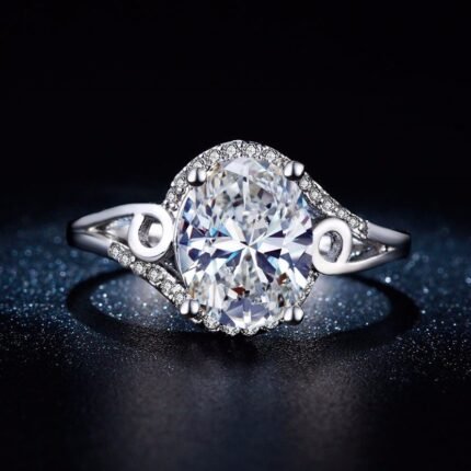 925 Silver Plated Austrian Crystal Ring M01715