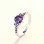925 Silver Plated Austrian Crystal Violet Ring M01720