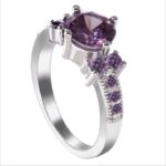 925 Silver Plated Austrian Crystal Violet Ring M01720