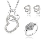 925 Silver Plated Austrian Crystals Jewelry Set M02029
