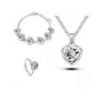 925 Silver Plated Austrian Crystals Jewelry Set M02035