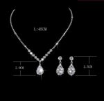 925 Silver Plated Bridal Crystals Jewelry Set M02044