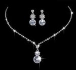 925 Silver Plated Bridal Crystals Jewelry Set M02045