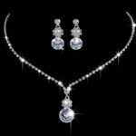 925 Silver Plated Bridal Crystals Jewelry Set M02045