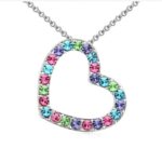925 Silver Plated Colorfull Rhinestones Necklace M02030