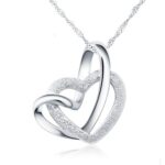 925 Silver Plated Double Heart Necklace M01583