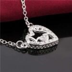 925 Silver Plated LOVE Heart Necklace M01662