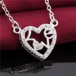 925 Silver Plated LOVE Heart Necklace M01662