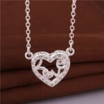 925 Silver Plated LOVE Heart Necklace M01662