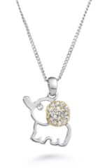 925 Silver Plated Original Swarovski Elephant Necklace M02120