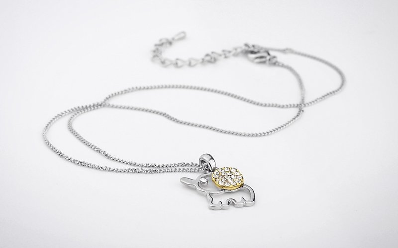 925 Silver Plated Original Swarovski Elephant Necklace M02120