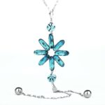 925 Silver Plated Original Swarovski Ocean Blue Necklace M02117