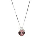 925 Silver Plated Original Swarovski Pink Necklace M02132