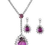 925 Silver Plated Original Swarovski Purple Jewelry Set M02116