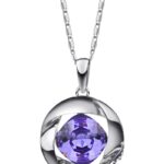 925 Silver Plated Original Swarovski Purple Necklace M02107