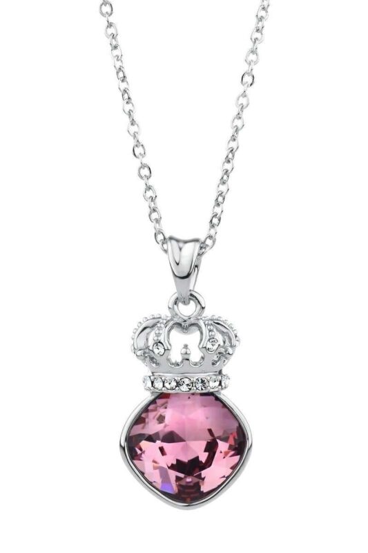 925 Silver Plated Original Swarovski Purple Necklace M02118