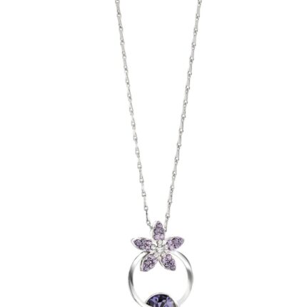 925 Silver Plated Original Swarovski Purple Necklace M02121