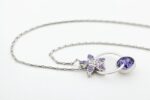 925 Silver Plated Original Swarovski Purple Necklace M02121
