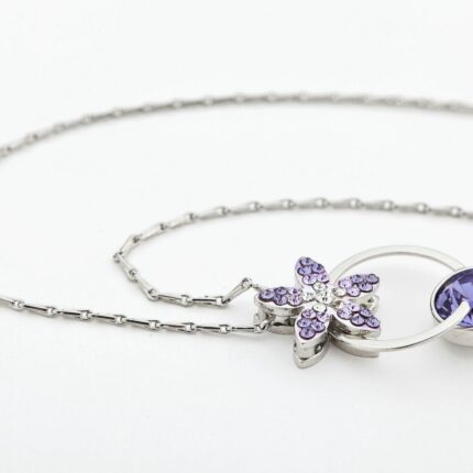 925 Silver Plated Original Swarovski Purple Necklace M02121