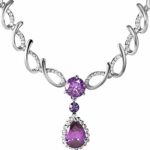 925 Silver Plated Original Swarovski Purple Necklace M02122