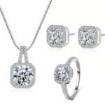 925 Silver Plated Zirconia Stone Jewelry Set M01695