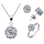 925 Silver Plated Zirconia Stone Jewelry Set M01696