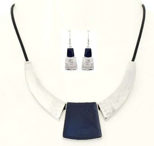 Alloy Nickle Free Enamel Blue Jewelry Set M00403
