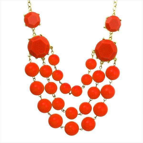 Bib Buble Statement Orange Necklace M00324
