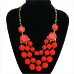 Bib Buble Statement Orange Necklace M00324