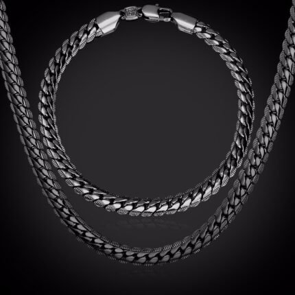 Black Gun Plated Environmental Friendly Copper Alloy Jewelry Set M01809
