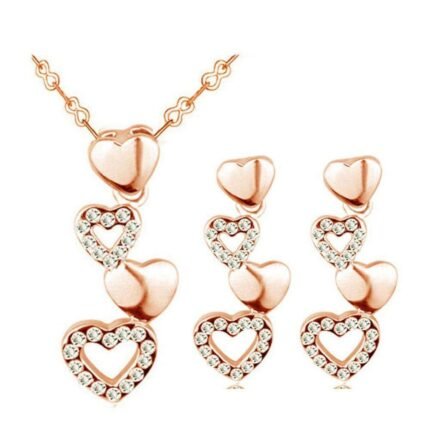 Gold Plated Crystal Jewelry Set Necklace and Earrings M00240