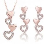 Gold Plated Crystal Jewelry Set Necklace and Earrings M00240