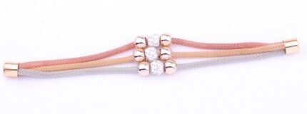 Gold Plated Stainless Steel Rhinestone Magnetic Multicolor 20.5cm Bracelet M01477