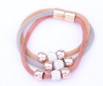 Gold Plated Stainless Steel Rhinestone Magnetic Multicolor 20.5cm Bracelet M01477