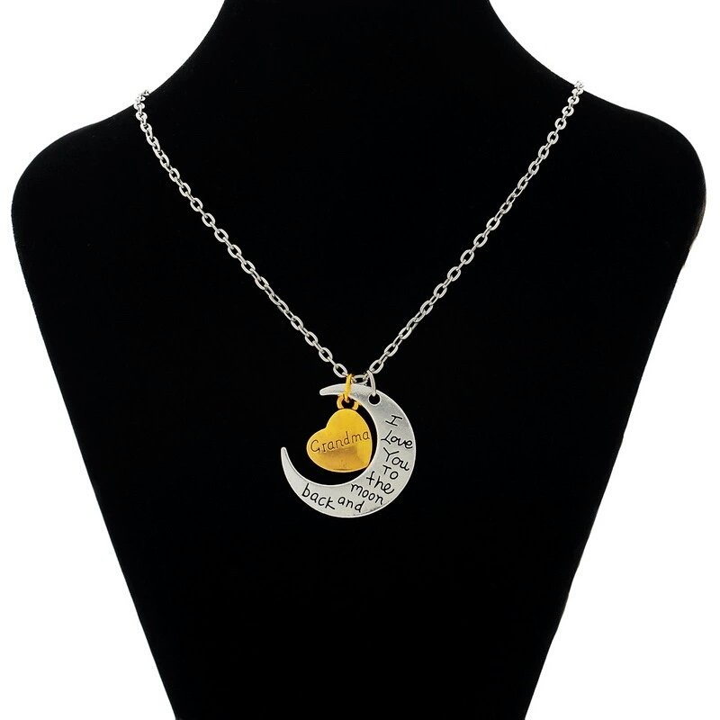 I Love You To The Moon and Back GrandMa Lover Necklace M01324 1 I Love You To The Moon and Back GrandMa Lover Necklace M01324
