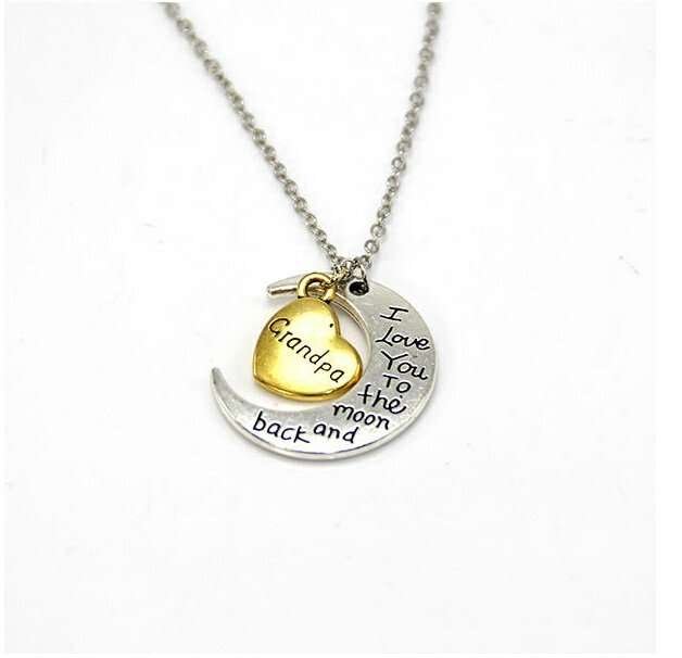 I Love You To The Moon and Back GrandPa Lover Necklace M01325