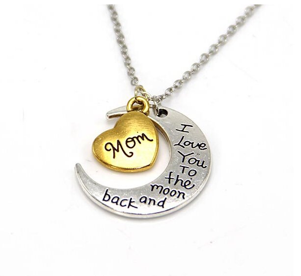 I Love You To The Moon and Back Mom Lover Necklace M01329 1 I Love You To The Moon and Back Mom Lover Necklace M01329